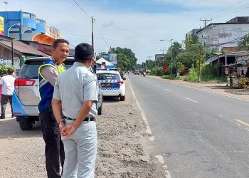 FORUM KOMUNIKASI LALU LINTAS JASA RAHARJA JAMBI BERSAMA KASATLANTAS POLRESTA JAMBI TINJAU TITIK RAWAN KECELAKAAN