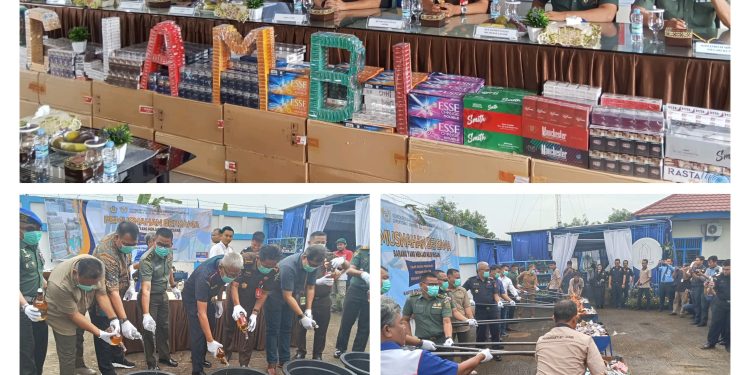 Bea Cukai Jambi Musnahkan 2,8 Juta Batang Rokok Ilegal dan 403,15 Liter MMEA