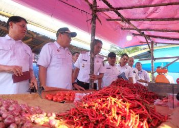 Pastikan Stok dan Harga Pangan Jelang Idul Adha 1446 H, Wakil Bupati Muaro Jambi Junaidi H. Mahir Sidak Pasar Suko Awin Jaya