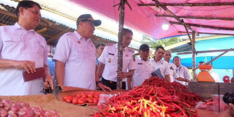 Pastikan Stok dan Harga Pangan Jelang Idul Adha 1446 H, Wakil Bupati Muaro Jambi Junaidi H. Mahir Sidak Pasar Suko Awin Jaya
