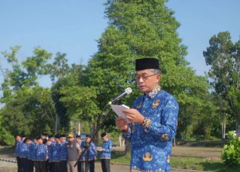 Wakil Bupati kabupaten Muaro Jambi Junaidi H. Mahir Menjadi inspektur upacara Hari Kesadaran Nasional (HKN)