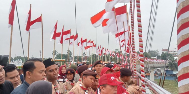 Semarak HUT ke-81 RI, Bank Jambi Dukung Pengibaran 1.000 Bendera di Gentala Arasy